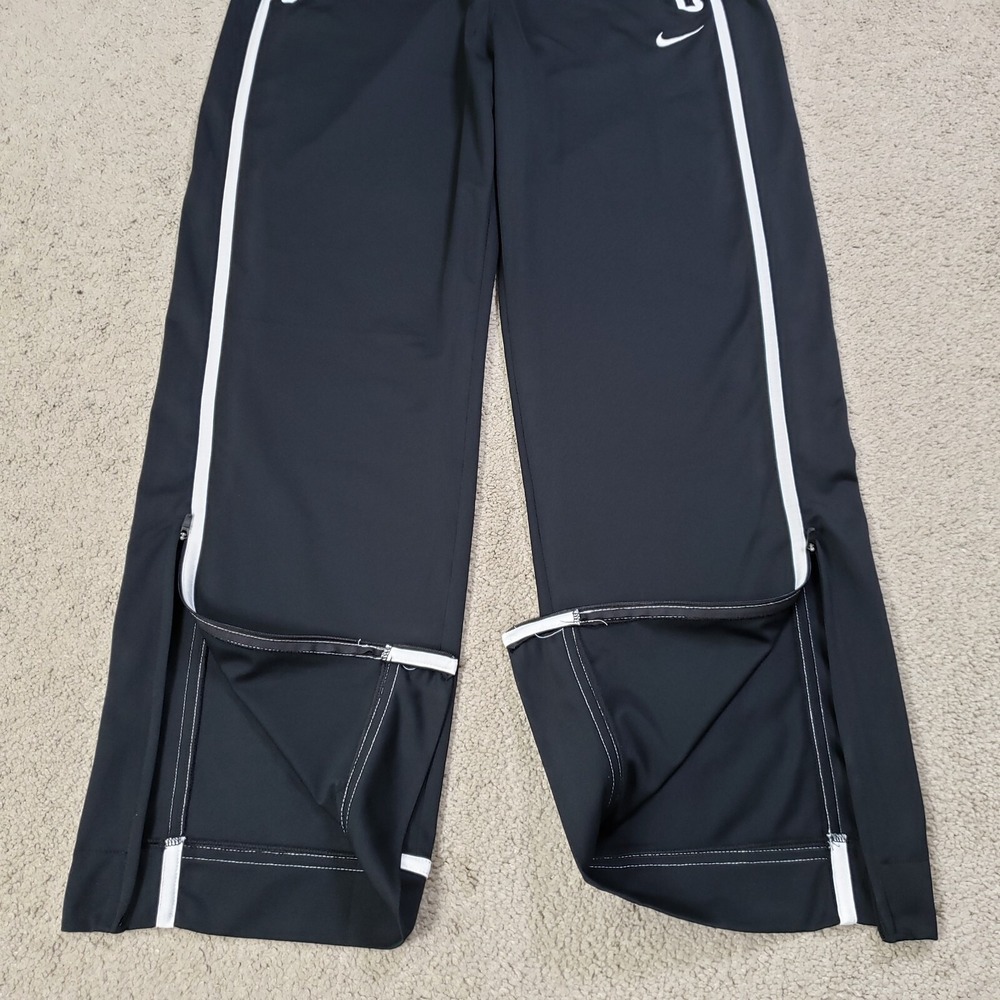 Nike Tech Pants Large Black White Track Fleece Zip Ankle Athletic Basketball Gym - Picture 6 of 14